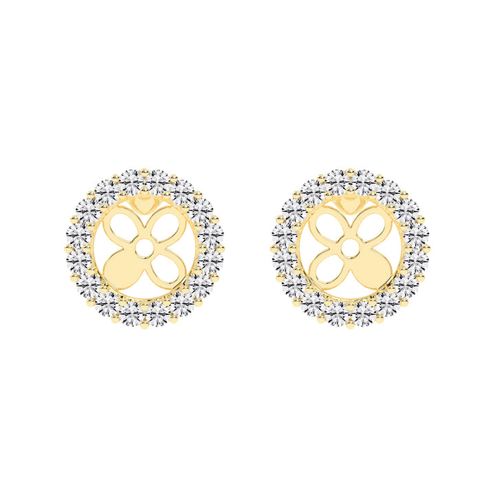 Floral Aura Diamond Stud Earrings