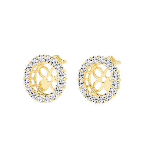 Floral Aura Diamond Stud Earrings
