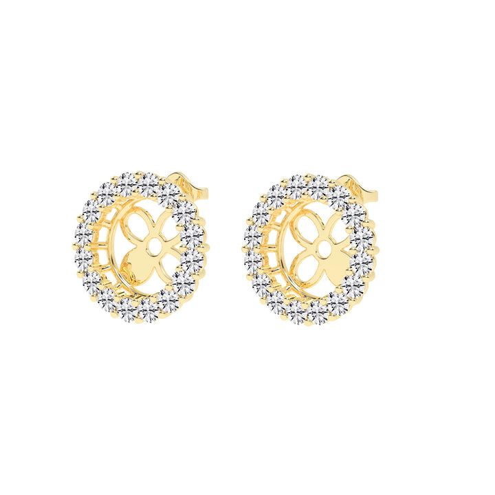 Floral Aura Diamond Stud Earrings
