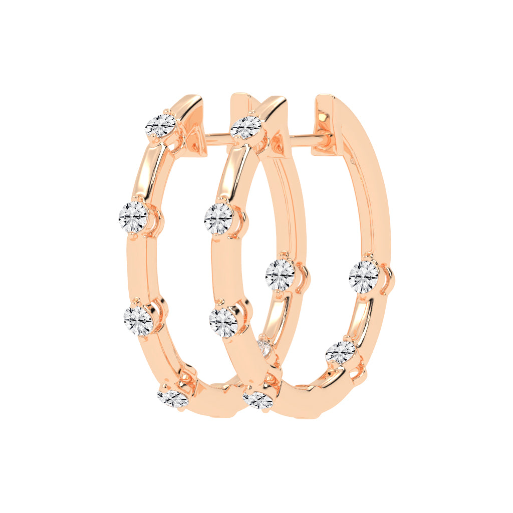 Orbiting Sparkle Diamond Hoop Earrings