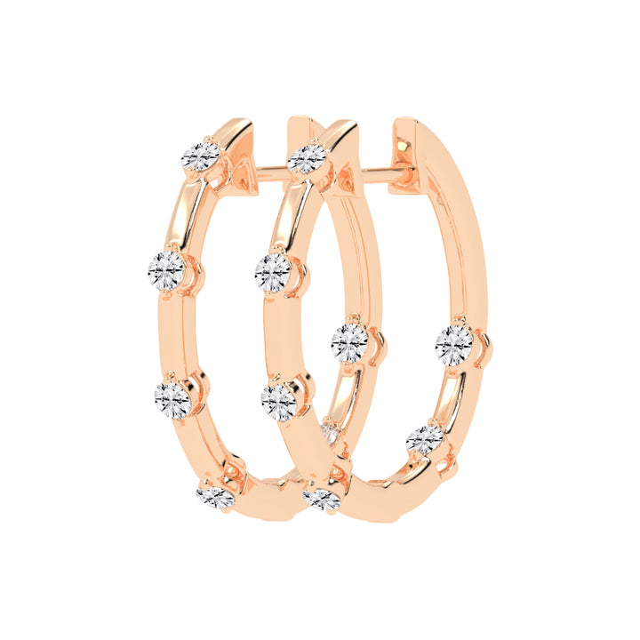 Orbiting Sparkle Diamond Hoop Earrings