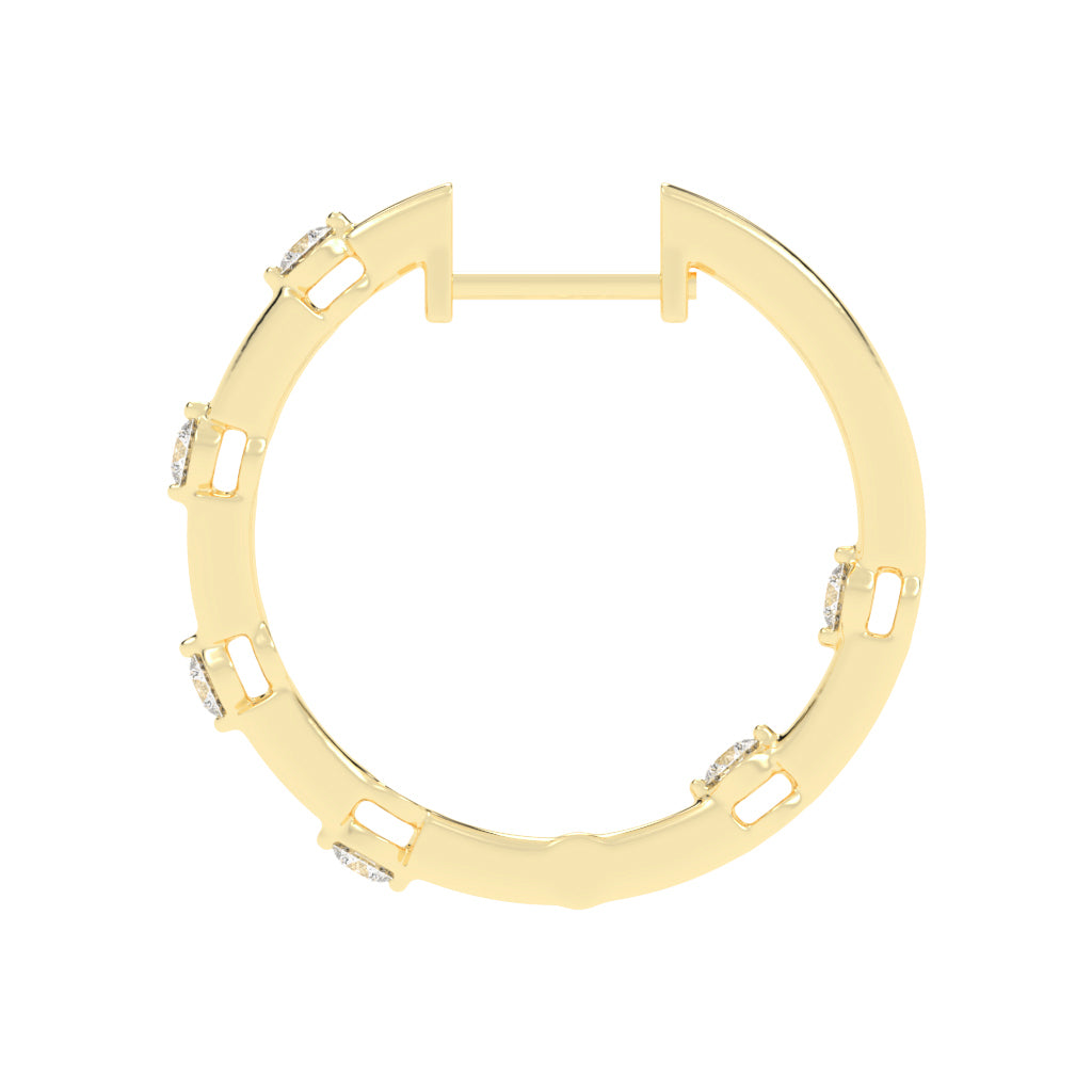 Orbiting Sparkle Diamond Hoop Earrings