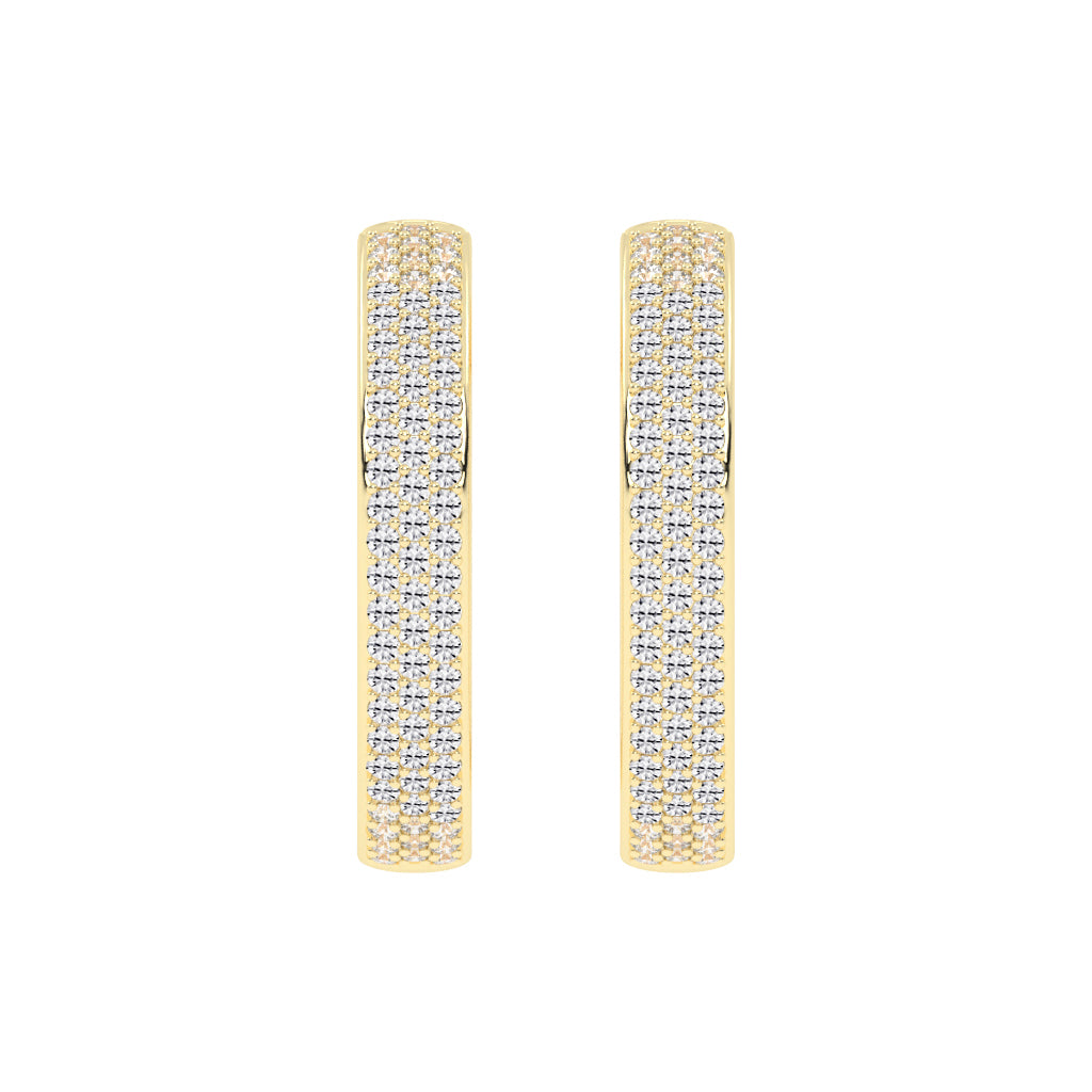 Solid Beam Diamond Bar Earrings