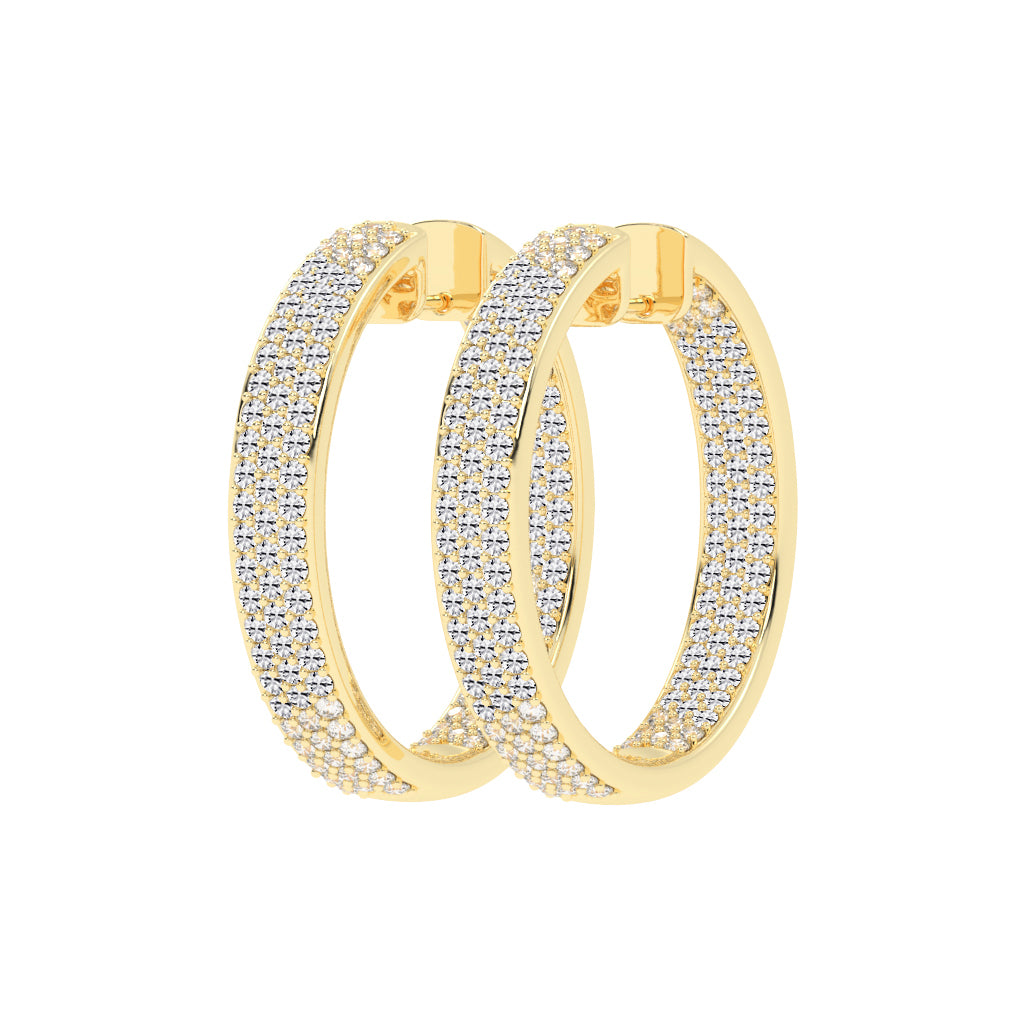 Solid Beam Diamond Bar Earrings