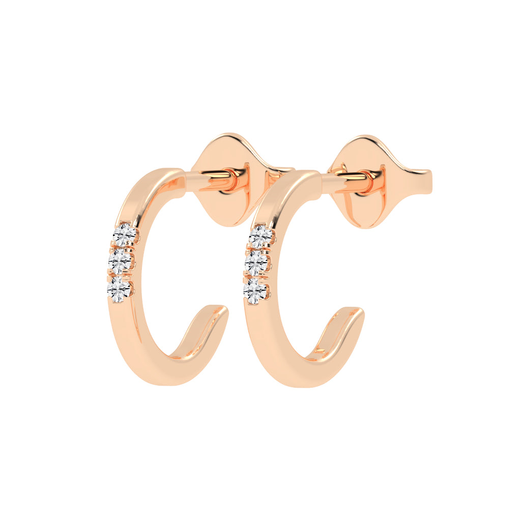 Timeless Sparkle Diamond Huggie Earrings