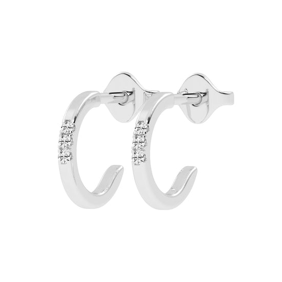 Timeless Sparkle Diamond Huggie Earrings