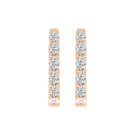Celestial Row Diamond Hoop Earrings