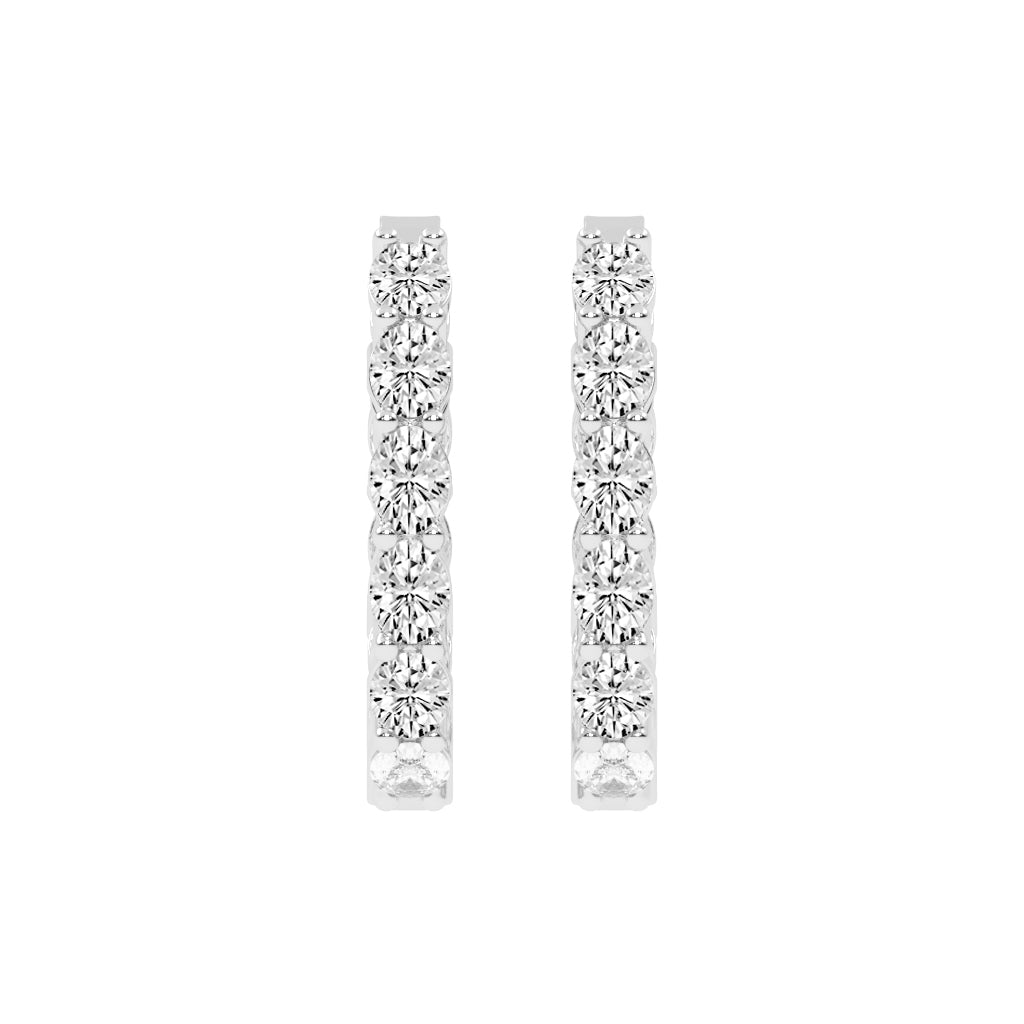 Celestial Row Diamond Hoop Earrings