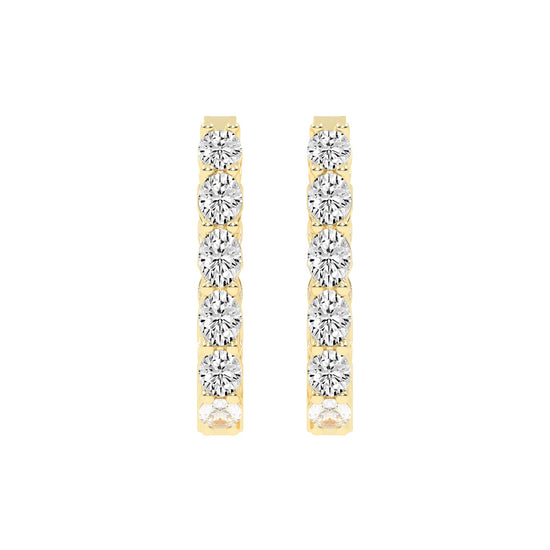 Celestial Row Diamond Hoop Earrings