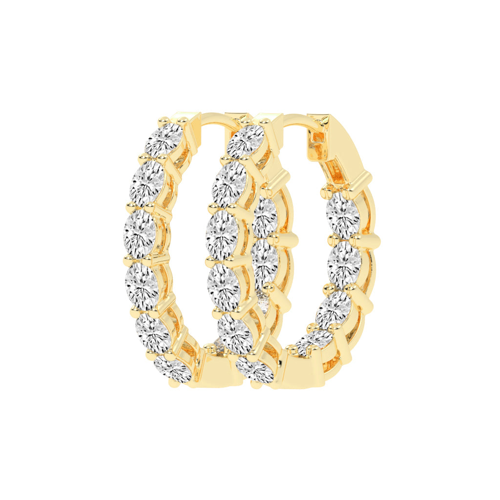 Celestial Row Diamond Hoop Earrings