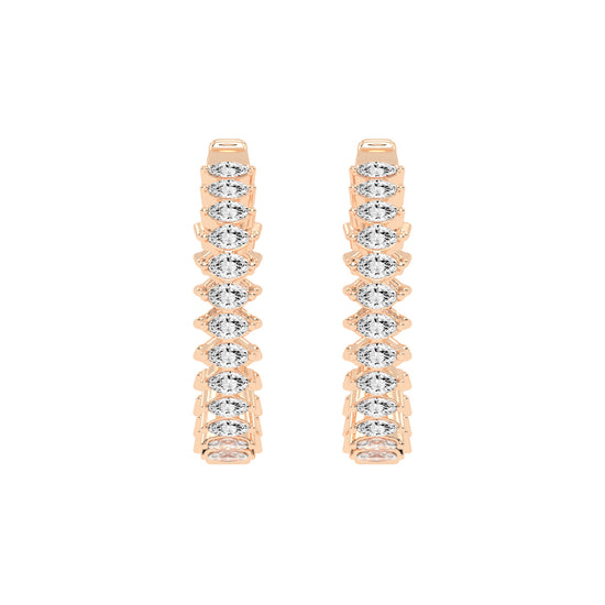 Radiance Crest Diamond Hoop Earrings