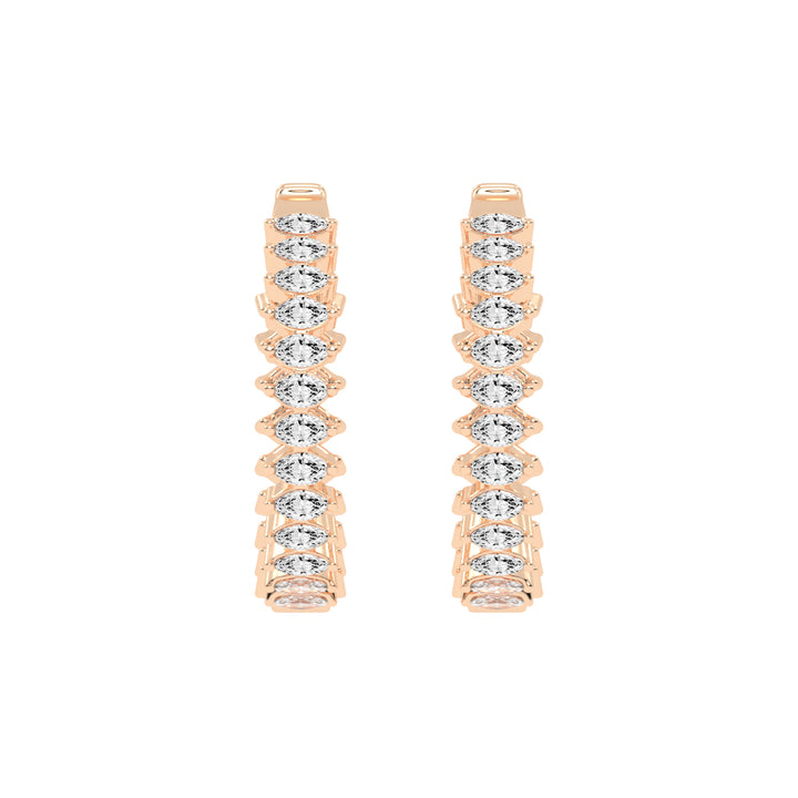 Radiance Crest Diamond Hoop Earrings
