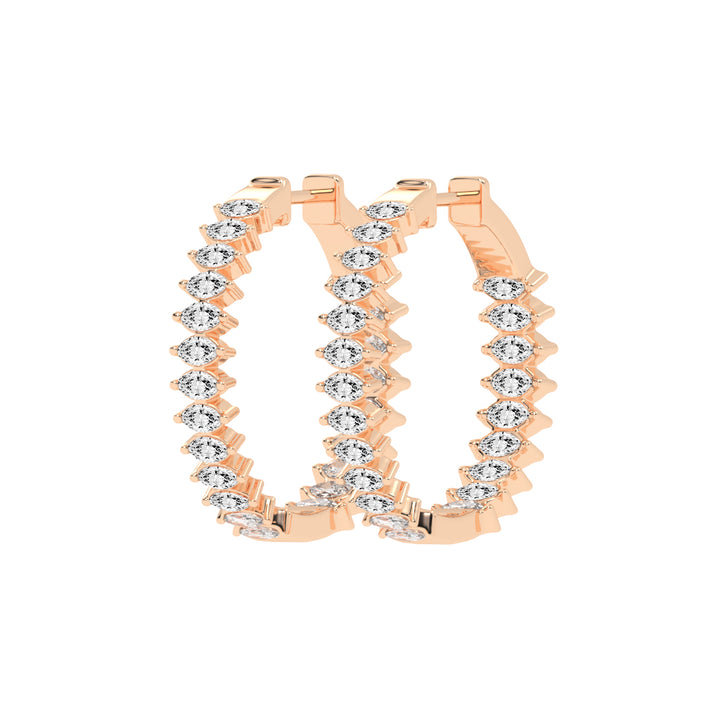 Radiance Crest Diamond Hoop Earrings