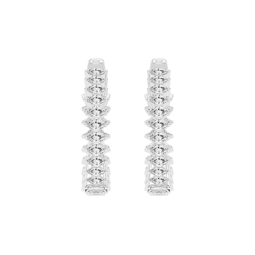 Radiance Crest Diamond Hoop Earrings