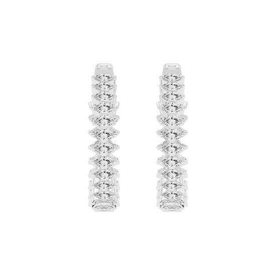 Radiance Crest Diamond Hoop Earrings