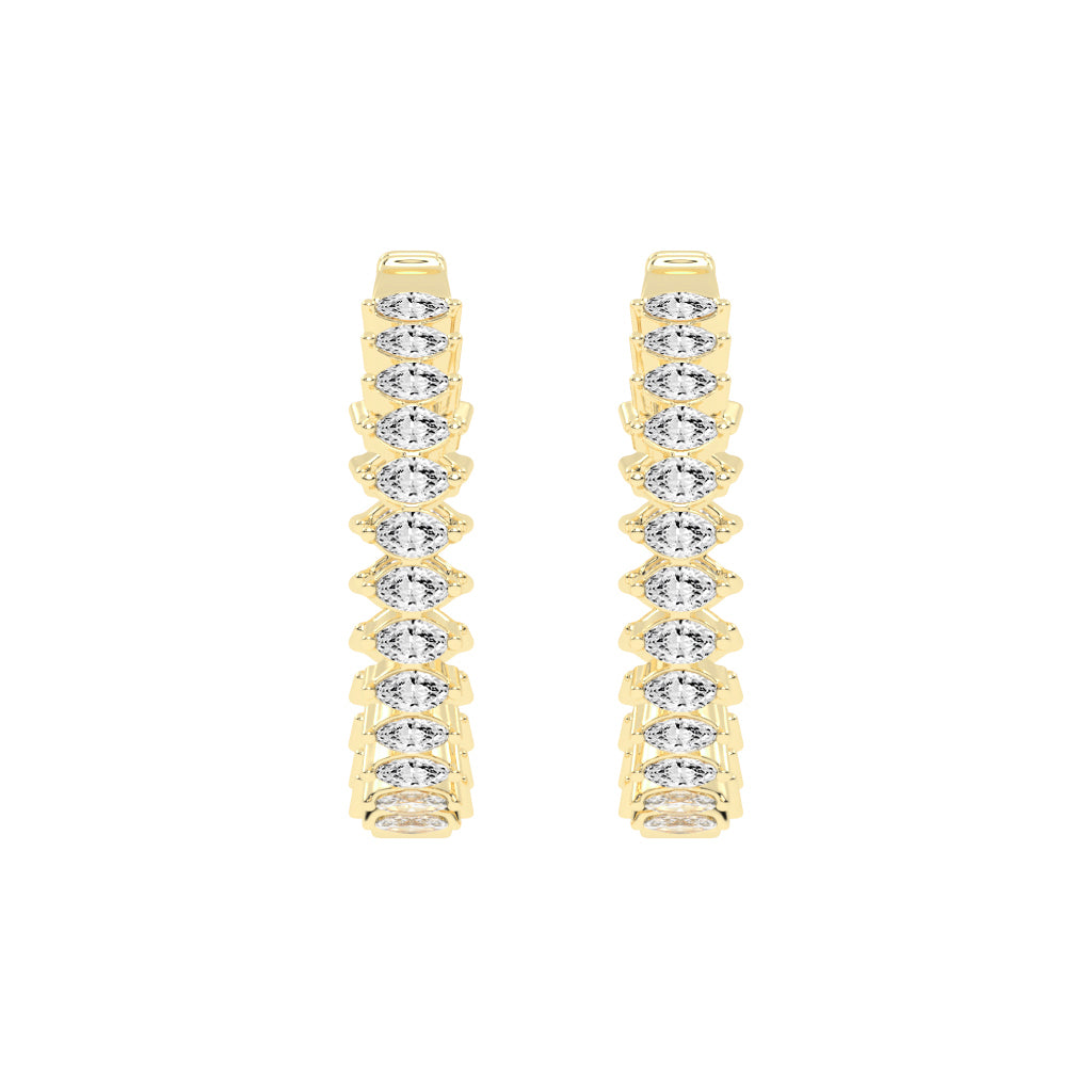 Radiance Crest Diamond Hoop Earrings