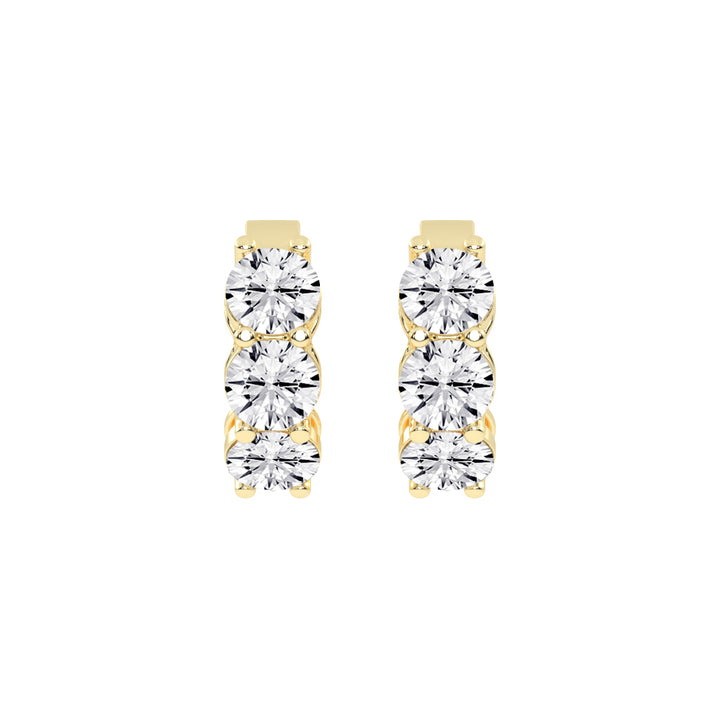 Trio Gleam Diamond Stud Earrings
