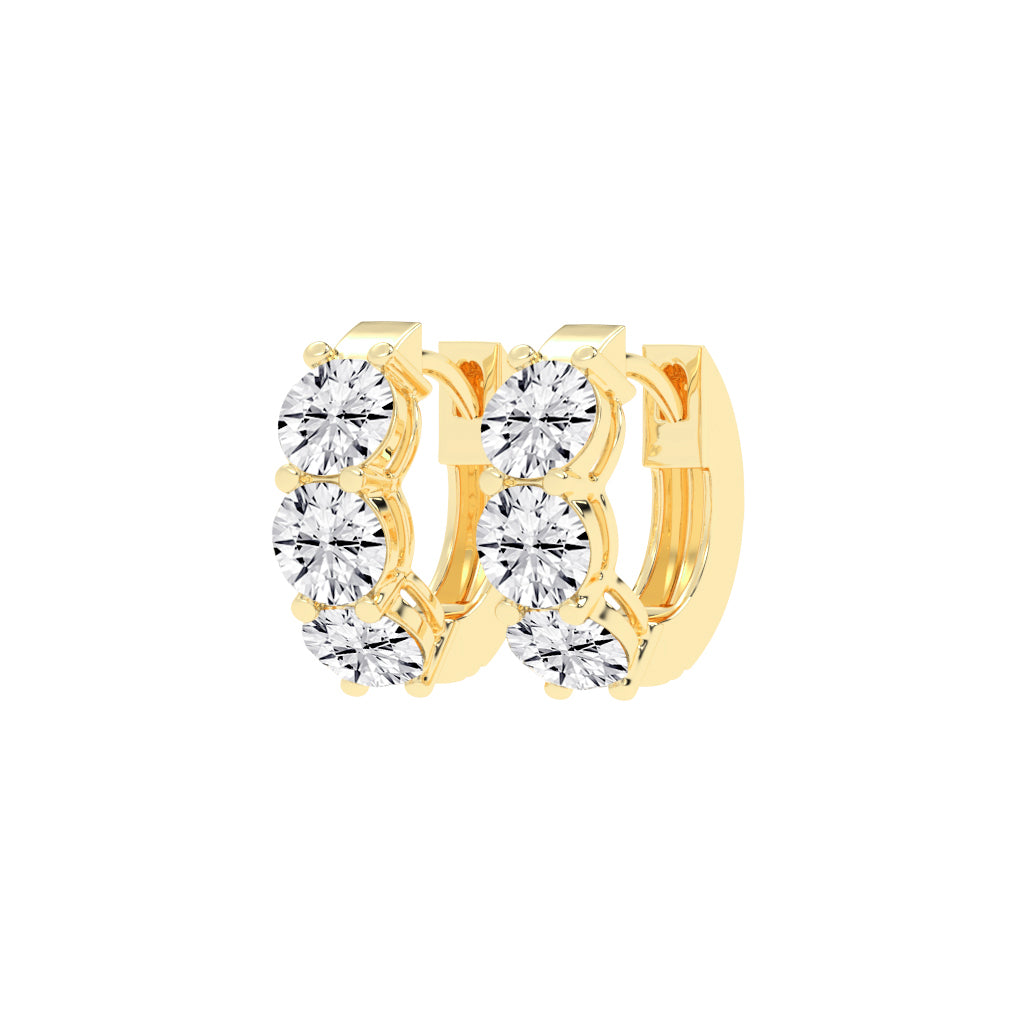 Trio Gleam Diamond Stud Earrings