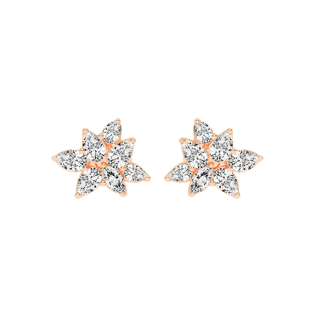 Marquise Bloom Diamond Stud Earrings