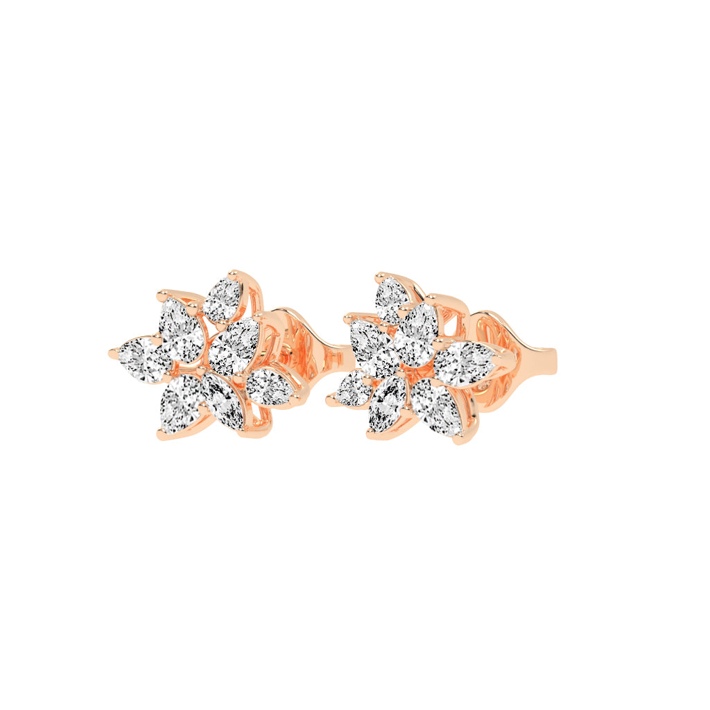 Marquise Bloom Diamond Stud Earrings