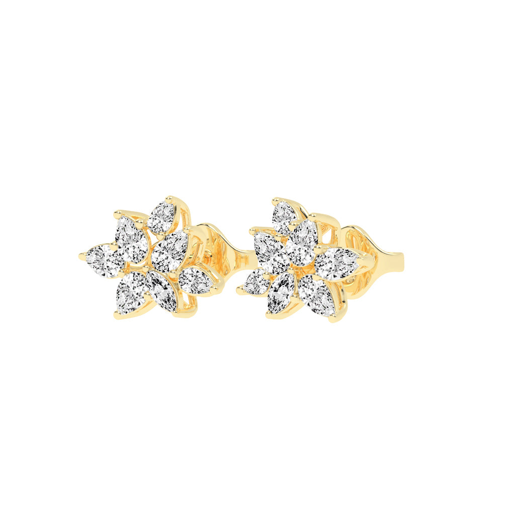 Marquise Bloom Diamond Stud Earrings
