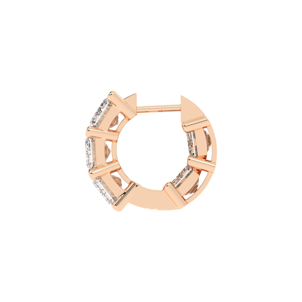 Tiered Emerald-Cut Diamond Studs