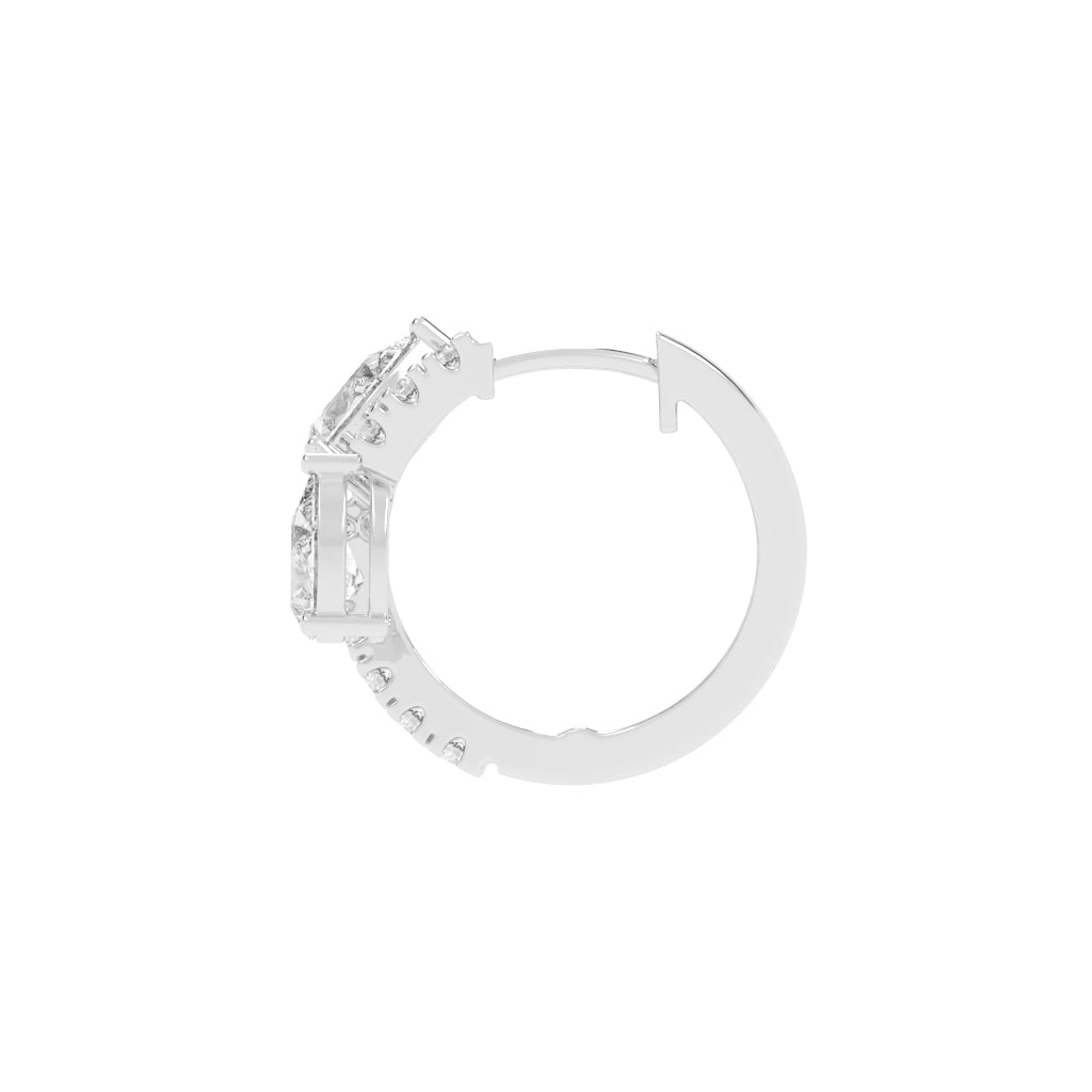 Cascading Pear Diamond Huggie Earrings