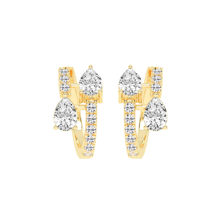 Cascading Pear Diamond Huggie Earrings