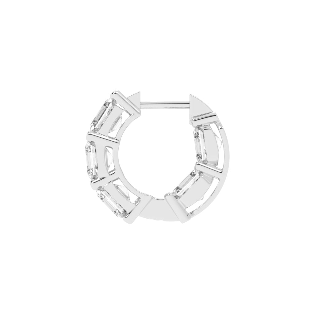 Stacked Asscher-Cut Diamond Bar Studs