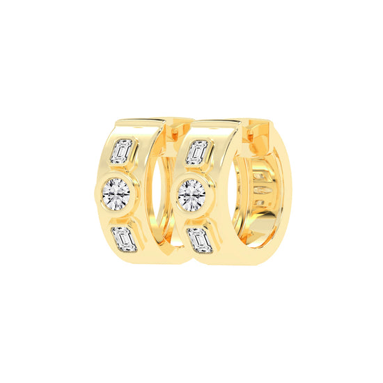 Mixed-Cut Diamond Essence Bar Earrings