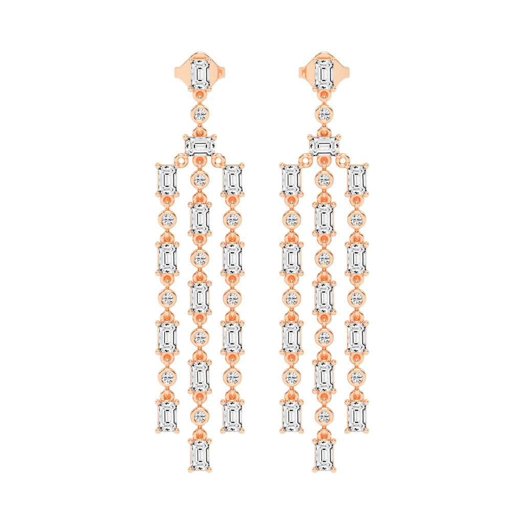 Regal Fringe Diamond Dangles Earrings