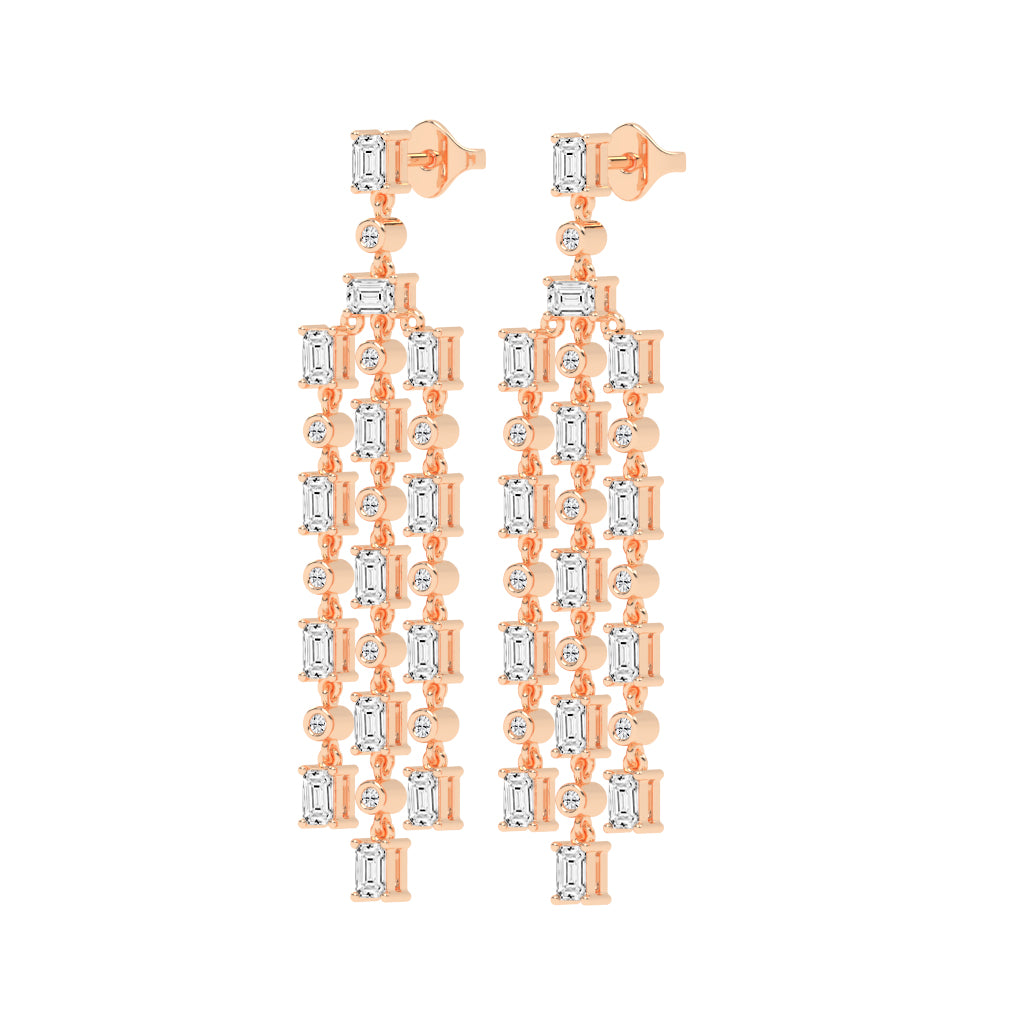 Regal Fringe Diamond Dangles Earrings