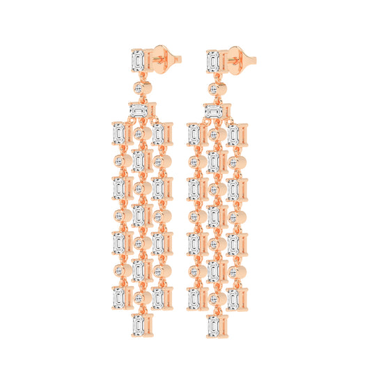 Regal Fringe Diamond Dangles Earrings