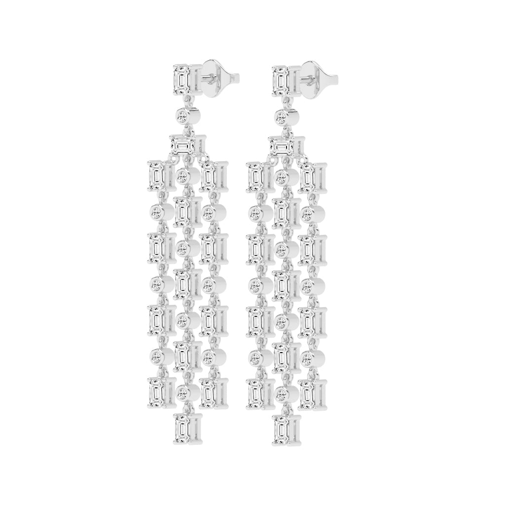 Regal Fringe Diamond Dangles Earrings