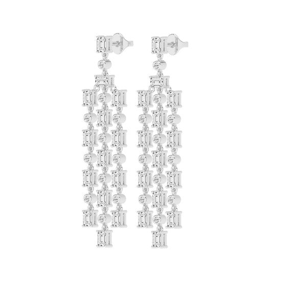 Regal Fringe Diamond Dangles Earrings