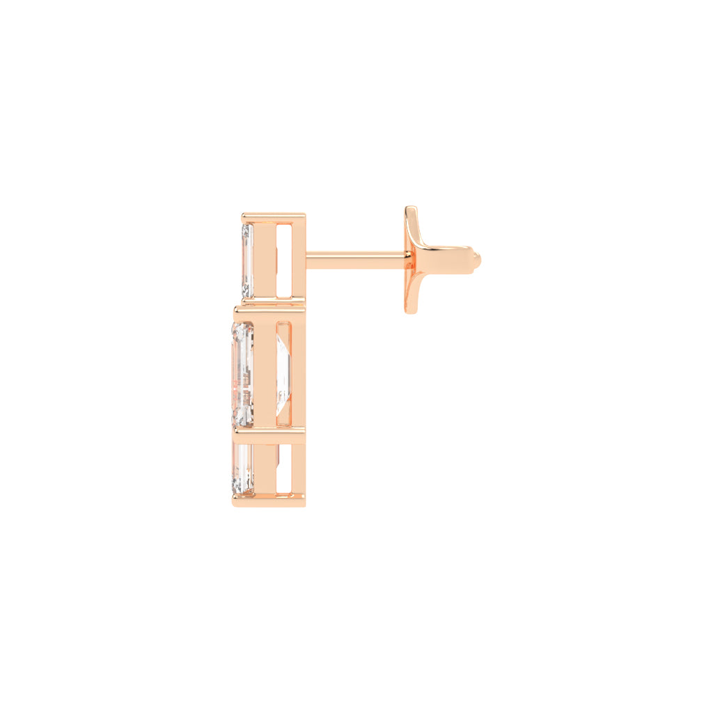 Emerald-Cut Cluster Studs
