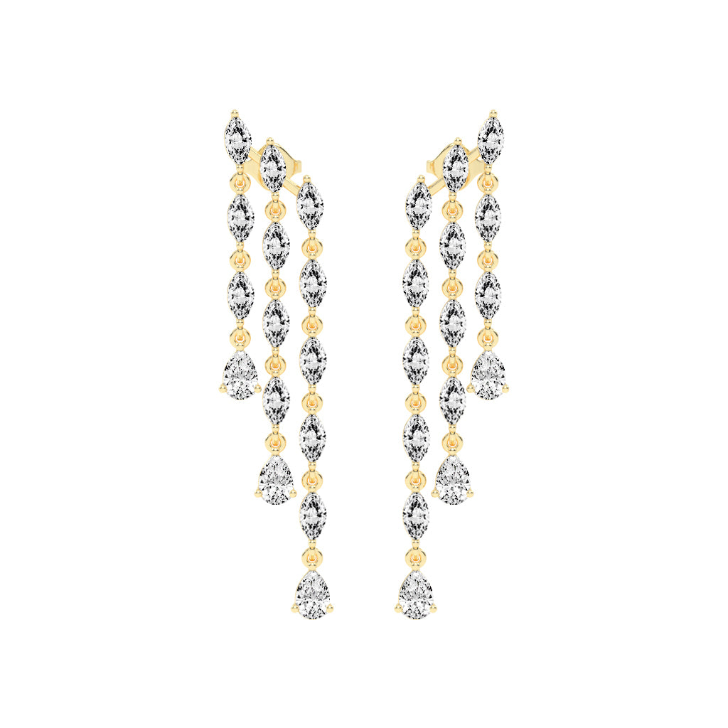 Cascading Pear & Marquise Drop Earrings