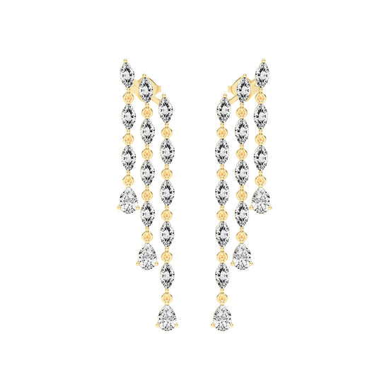 Cascading Pear & Marquise Drop Earrings