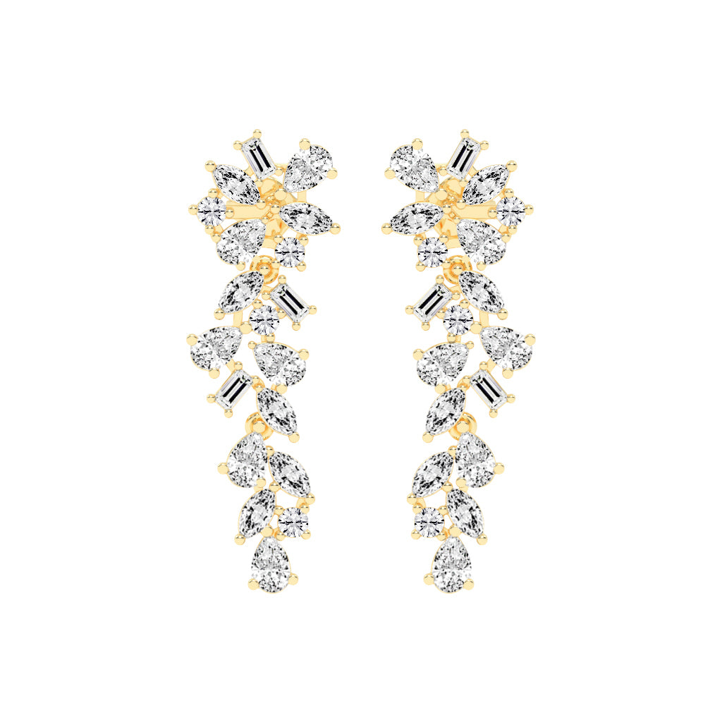 Multi-Shape Cascade Drop Earrings