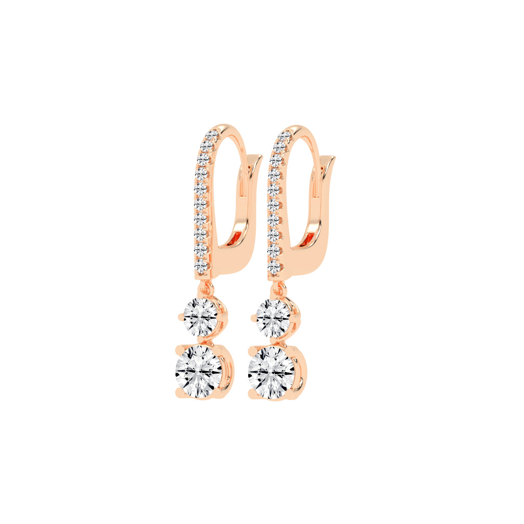 Sparkline U-Hoop Double Drop Earrings