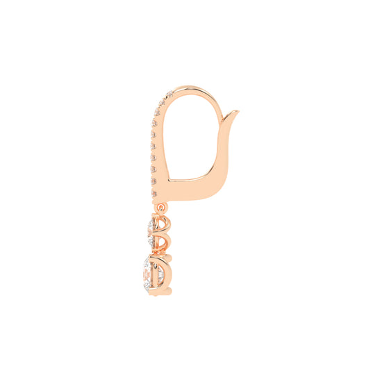 Sparkline U-Hoop Double Drop Earrings