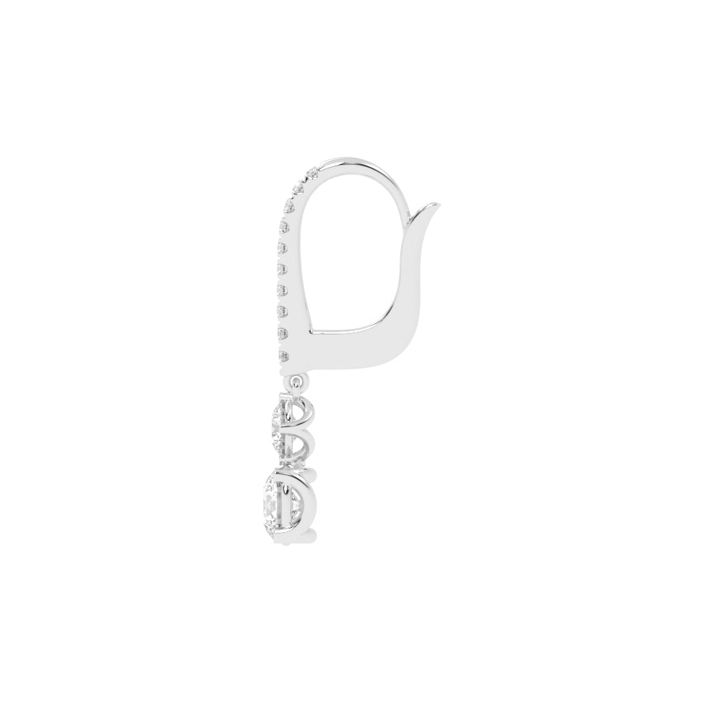 Sparkline U-Hoop Double Drop Earrings