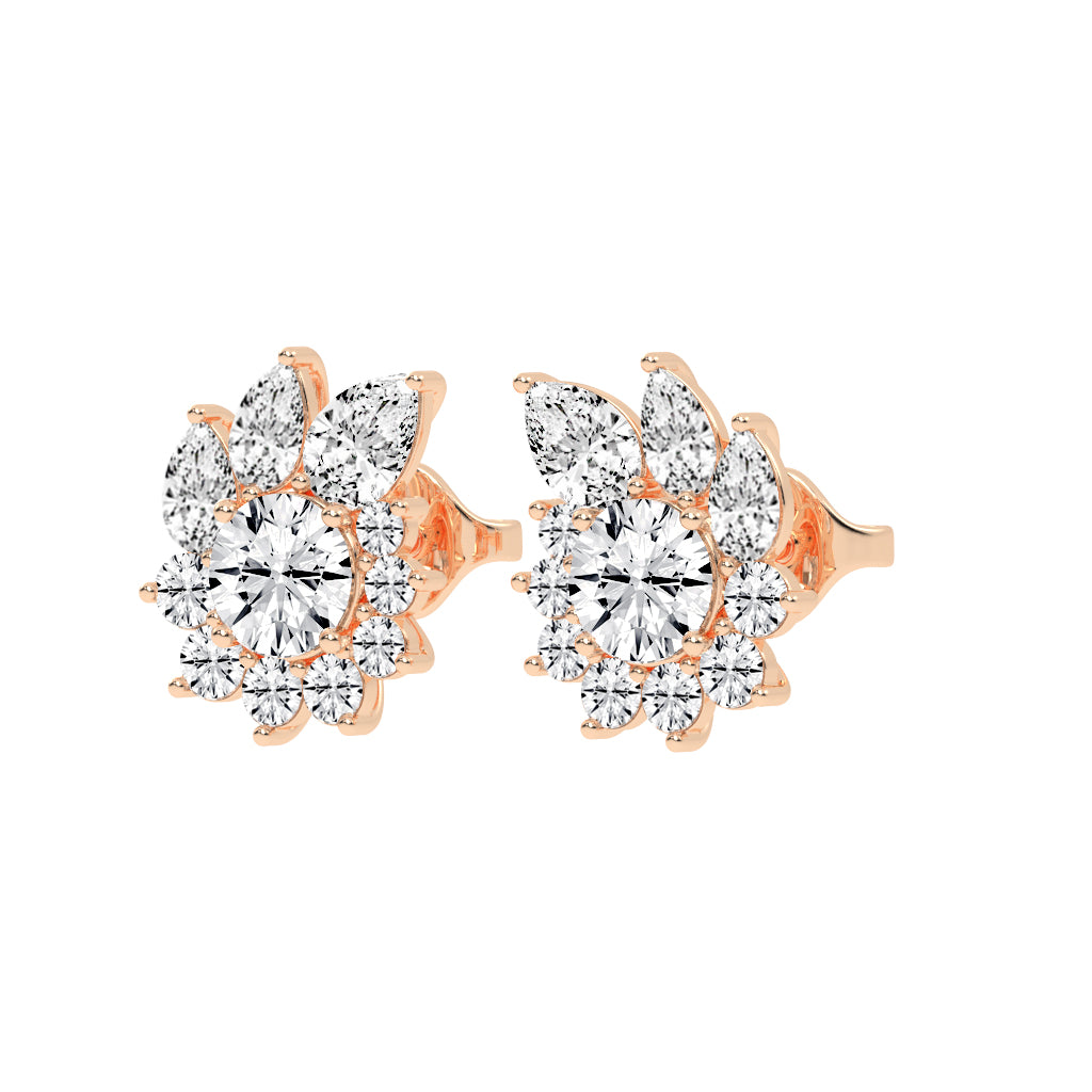 Floral Cluster Stud Earrings