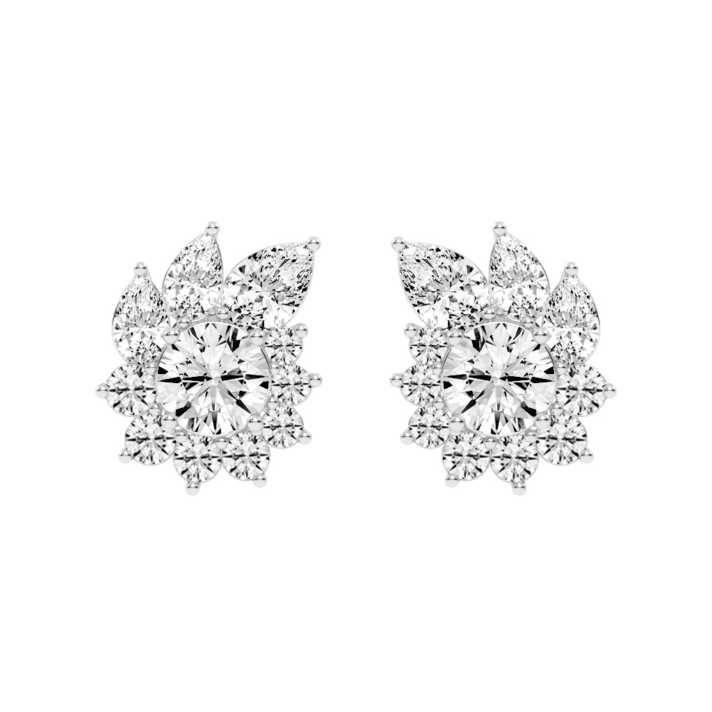 Floral Cluster Stud Earrings