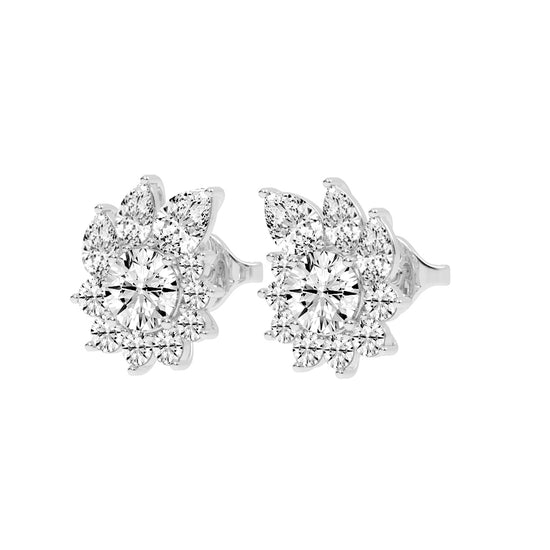 Floral Cluster Stud Earrings