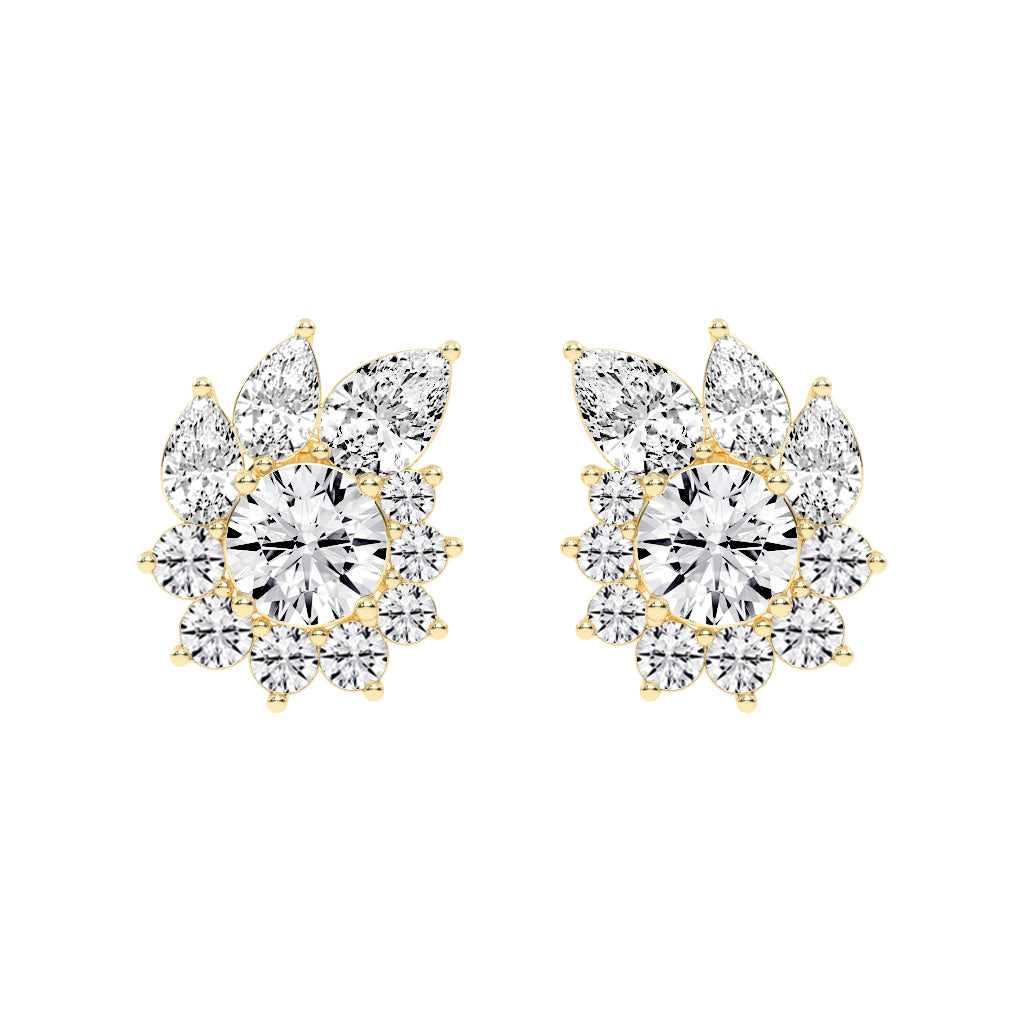 Floral Cluster Stud Earrings