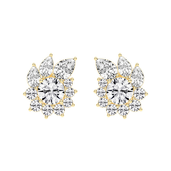 Floral Cluster Stud Earrings