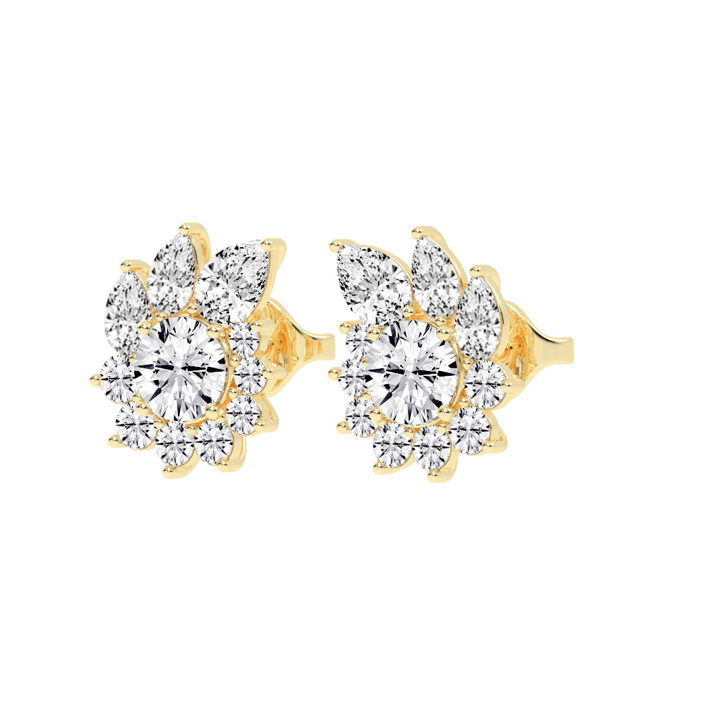 Floral Cluster Stud Earrings