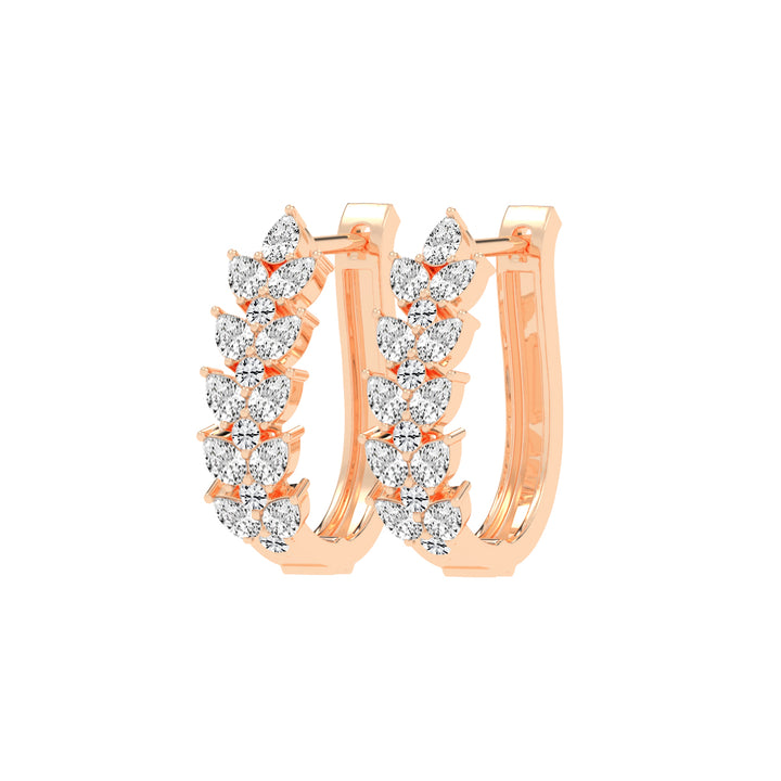 Pear-Shaped Vertical Hoop Earrings