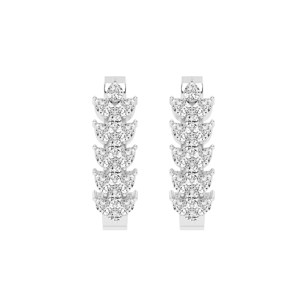 Pear-Shaped Vertical Hoop Earrings
